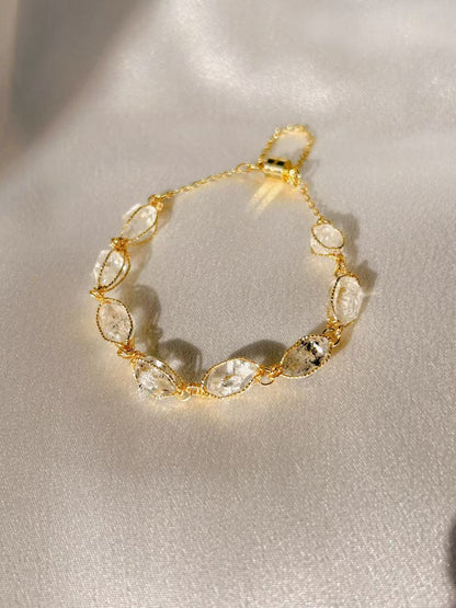 "GLEAMING LUCKY STONE" HERKIMER DIAMOND BRACELET