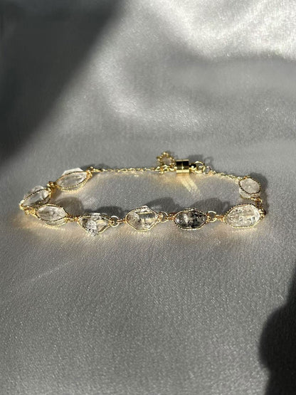 "GLEAMING LUCKY STONE" HERKIMER DIAMOND BRACELET