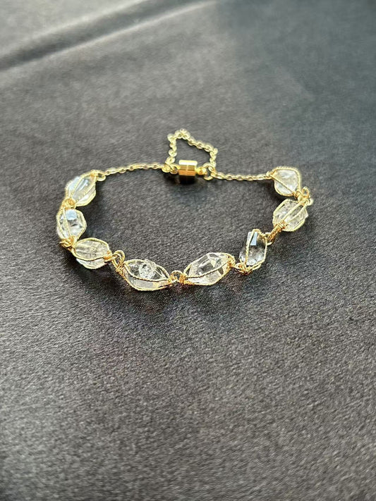 "GLEAMING LUCKY STONE" HERKIMER DIAMOND BRACELET