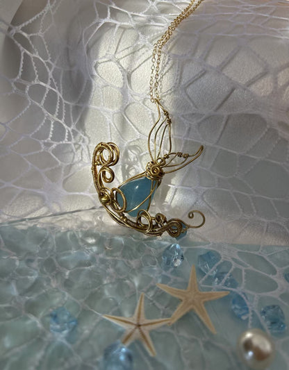 "DEEP SEA LEGENDS" AQUAMARINE NECKLACE