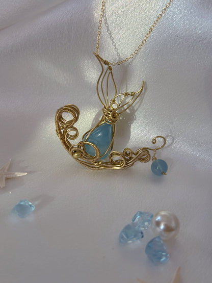 "DEEP SEA LEGENDS" AQUAMARINE NECKLACE