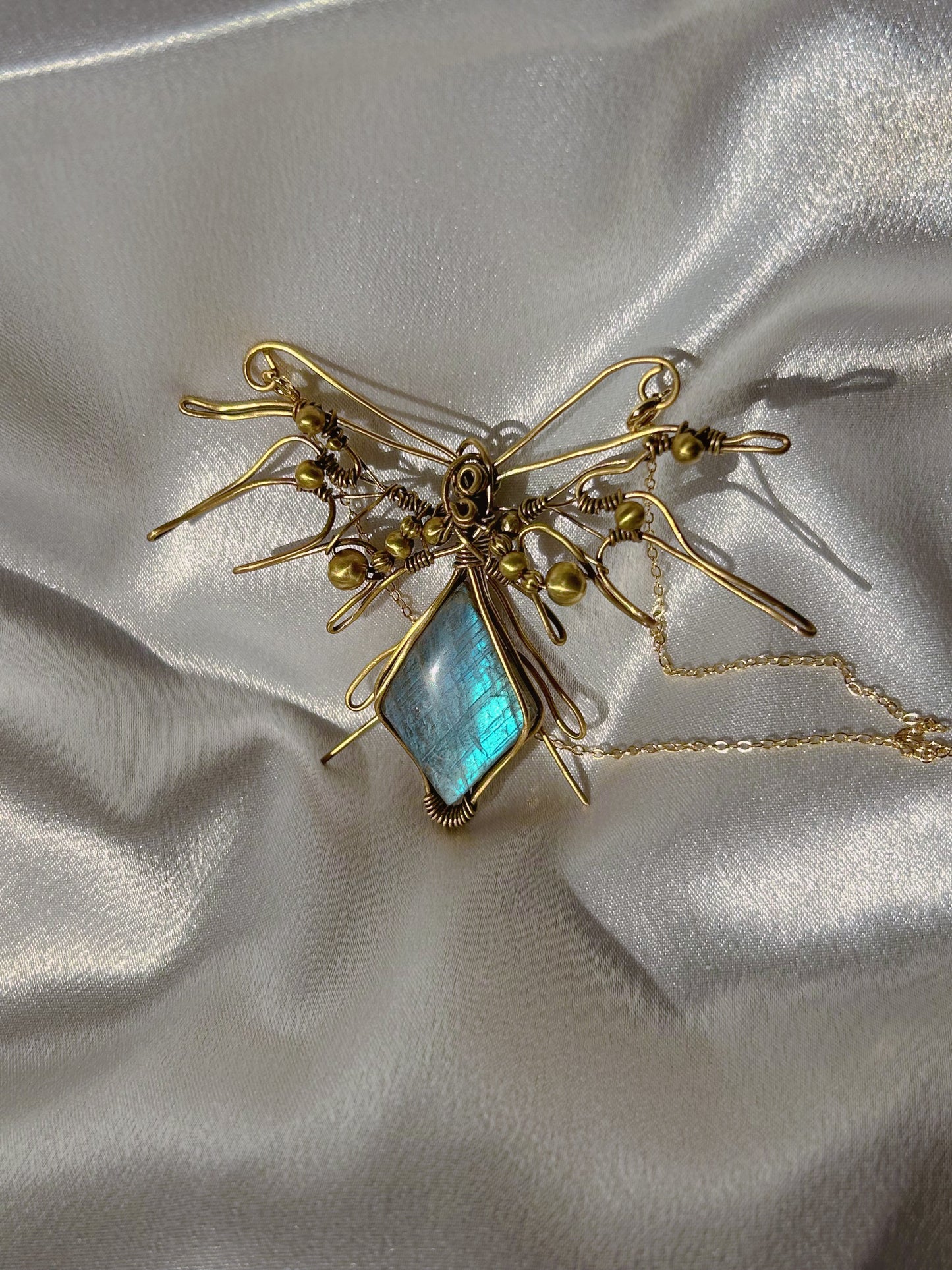 "EMERGE AS A BUTTERFLY" LABRADORITE NECKLACE