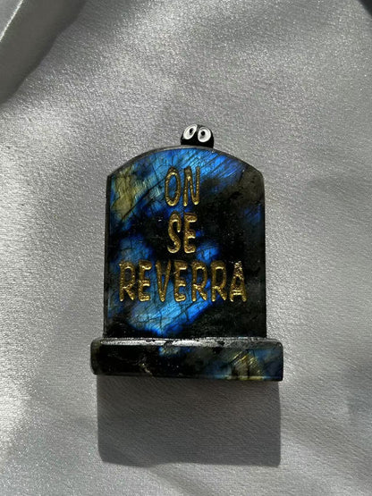 "ON SE REVERRA" LABRADORITE TABLE ORNAMENT