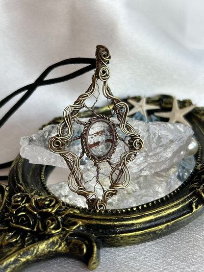 "INTENSE DISCHARGE" GARDEN QUARTZ PENDANT NECKLACE